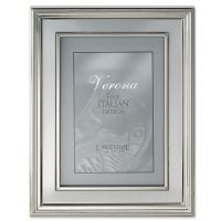 Lawrence Frames  8x10 Silver Plated Metal Picture Frame - Brushed Silver Inner Panel