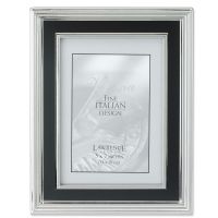 Lawrence Frames  5x7 Silver Plated Metal Picture Frame - Satin Black Inner Panel