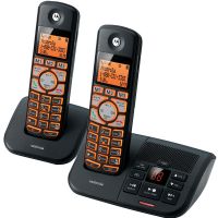 Motorola DECT 6.0 Cordless Big Back-Lit Button Phone w/2 Handsets, Black