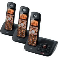 Motorola K702B DECT 6.0 Cordless Big Back-Lit Button Phone w/3 Handsets, Black