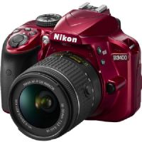 Nikon 1572 D3400 DSLR Camera with 18-55mm Lens (Red)