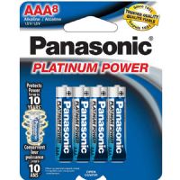 Panasonic LR03XP8B Platinum Power AAA Alkaline Batteries, Pack of 8