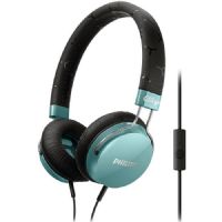 Philips SHL5305TL Fixie On Ear Stereo Headphones with Mic, Teal