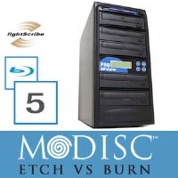 Write Once&Read Forever 5 Burner M-Disc Ready CD/DVD Duplicator+Free 5pk MDisc DVD