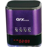 QFX Portable Speaker with USB/Micro SD & FM Radio, Purple