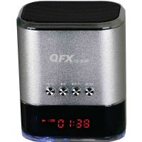 QFX Portable Speaker with USB/Micro SD & FM Radio, Silver