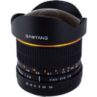 Samyang 8mm Ultra Wide Angle f/3.5 Fisheye Lens for Nikon w/Focus Confirm Chip