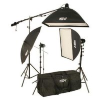 SMITH-VICTOR K75 3-Light 2200-watt Professional Studio Soft Box Kit with Umbrellas