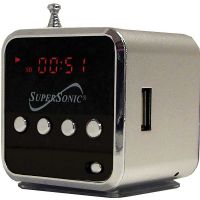Supersonic SC-1342SL Portable Rechargeable Speaker, Silver