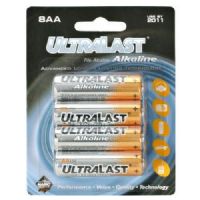 Ultralast ULA8AA AA Alkaline Battery Retail Pack - 8 Pack