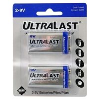 Ultralast ULHD29V 9V Heavy-Duty Zinc Chloride Batteries - 2 Pack