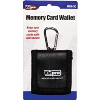Vidpro Tri-fold 3 Card Memory Card Wallet with Metal Carabiner Clip & Belt Loop