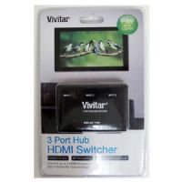 VIVITAR 3 Port HDMI 3D Ultra Mini Switch Switcher Selector, 3 In 1 Out, Auto Switching, Support 3D