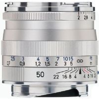 Zeiss Normal 50mm f/2 Planar T* ZM Manual Focus Lens for Zeiss Ikon and Leica M Mount Rangefinder Cameras - Silver