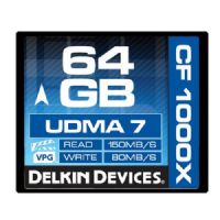 Delkin Devices 64GB CF1000X Rugged CompactFlash Memory Cards, Rated 1000X - 150MB/s Read, 80MB/s Write