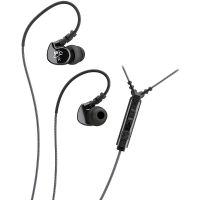 MEElectronics Sport-Fi Memory Wire In-Ear Headphones with Mic & Remote, Black